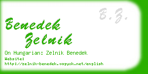 benedek zelnik business card